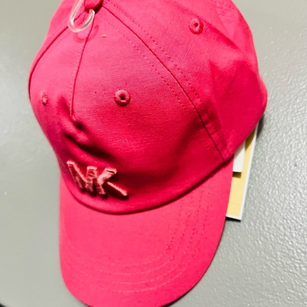 Michael Kors MK Logo Pink Baseball Cap Adjustable Hat NWT - Picture 5 of 5